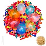 500pcs Wasserballons, bunte Wasserballons, Mini-Latexballons, inklusive Gummibändern und Werkzeug, geeignet für Geburtstagsfeiern, Strandpartys