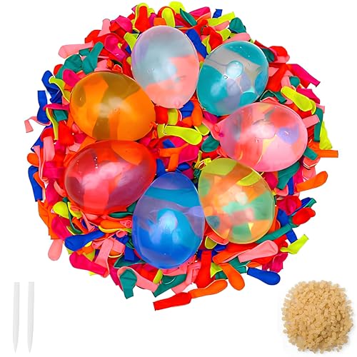 500 unidades bolas de água, bolas de água coloridas, balões de água, incluindo bandas de borracha e ferramentas, adequadas para jogos de água, festas ao ar livre, jardins e praias.