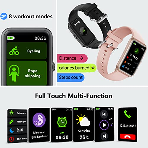 Fitvii Fitness Tracker, Heart Rate Blood Pressure Monitor Activity Tracker, 1.57'' Touch Screen Calorie Step Counter Ip68 Waterproof Watch With Weather Sleep Monitor Music Control For Women Men Kids #TOP2