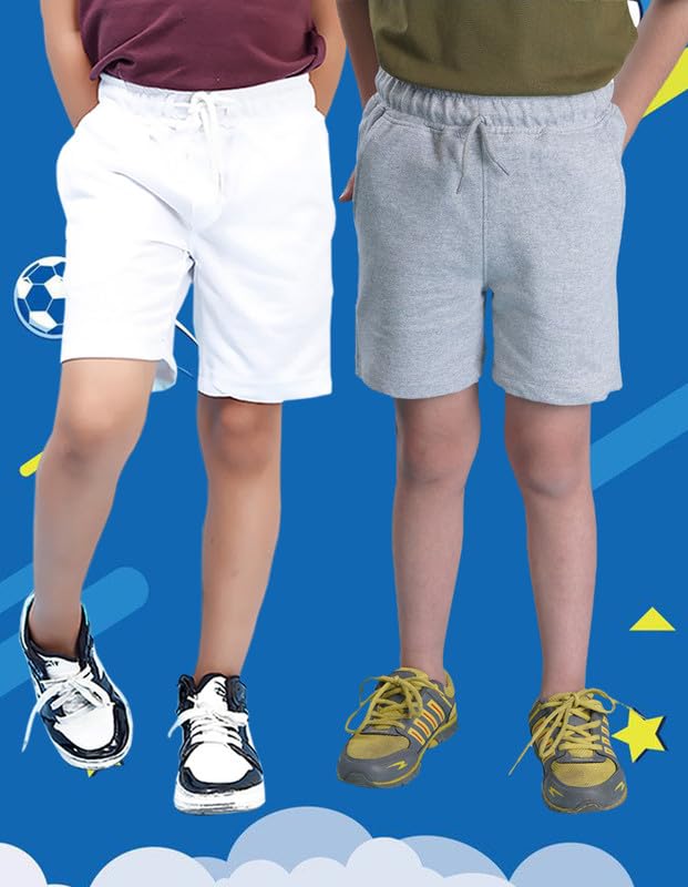 Image of Nusyl Solid & Printed Cotton Blend Shorts for Boys | Comfortable Casual Shorts | Soft Breathable Fabric with Elastic Waistband | Relaxed Fit | 2-16 Years | Multiple Colors