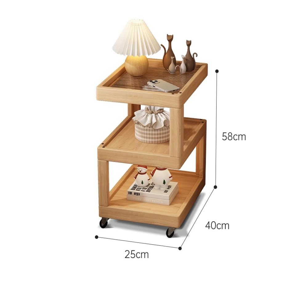 Moderno Comodino Rimovibile Legno Massello Semplice Moderno Piccolo Tavolino Multifunzionale Mobiletto Portaoggetti Camera da letto(Piccolo)