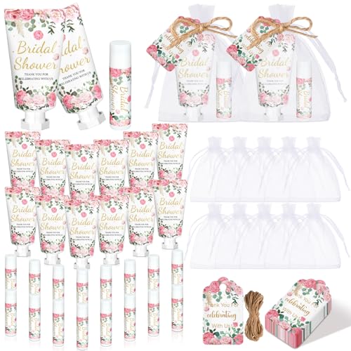 Dansib 24 Sets Floral Hand Cream and Lip Balm Gift