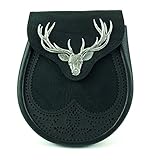 Verziert mit einer atemberaubenden polierten detaillierten Highland Hirsch-Verzierung, ein sehr auffälliger Sporran.