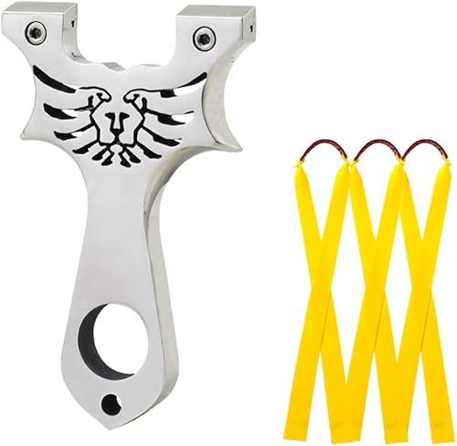 Miniatura 7 de SUFFUSE Tirachinas de acero inoxidable, tirachinas de caza profesional con banda de goma, catapulta de alta velocidad