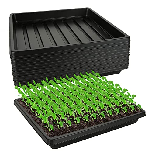 JMIATRY 12 Pcs Plateau Semis, 26.9×26.9×3.6 CM Bac a Semis Potager, Plateau Semis Bac, Plateaux de Germination, Plateau Bac à Semis Potager pour Plantes...