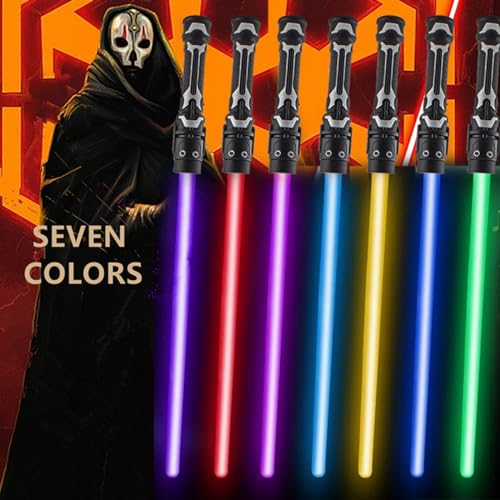 2 Pack Lightsaber Kids LED Light Up Light Sabers Galaxy War 7 Colors