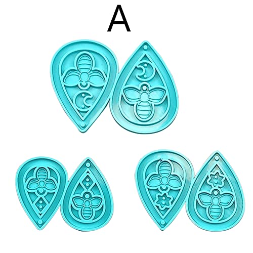 1 PC / 3PCS DIY Cristal Epoxi Molde Brincos Molde Pendurado Pingente Decoração Bonito Bee Moon Espel