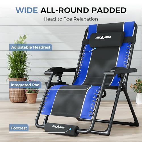 Image of UDPATIO Oversized Zero Gravity Chair Outdoor Padding Folding Recliner