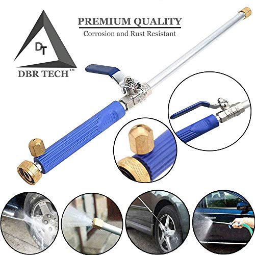 DBR Tech Hydro Jet High Pressure Power Washer Wand for Car Washing or Garden Cleaning, Heavy Duty Metal Watering Sprayer with Universal Hose End, Hydrojet Water Power Nozzle, Navy