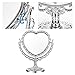 Beauty Mirror Desktop Makeup Mirror Retro Heart Shape Tabletop Vanity Cosmetic Mirror Rotating Standing Cosmetic Mirror for Dresser Vanity Desktop Bedroom (Silver) Small Mirror