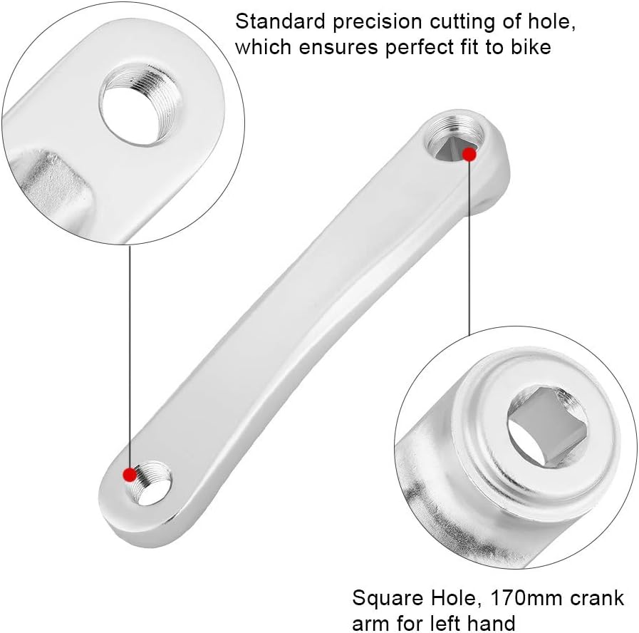 Bnineteenteam Bike Crank Arm Aluminum Alloy Left Single Chain Crank Arm for Bike Replacement Accessory