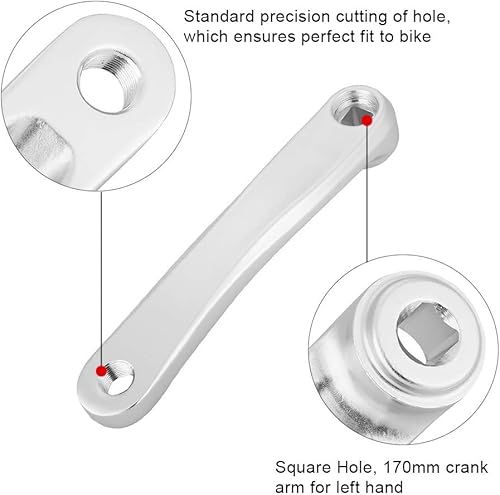 Miniatura 3 de Bnineteenteam Brazo de manivela de bicicleta Brazo de manivela de cadena única izquierda de aleación de aluminio para accesorio de reemplazo de