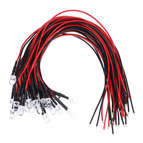 HOMOCONO 25pcs LED Pre- Wired Bulb Lamp Pre- Wired Light Experiment DIY Glitter Lamp Pre Wired Assorted Ar Flashlight Emitting Diode Pre-Wired Light Flashing Lights Flash Light Metal