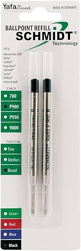 Schmidt P900 Bolígrafo Tc Ball Parker Style Recarga Azul Fino, Paquete de 2 Blister (SC58140)