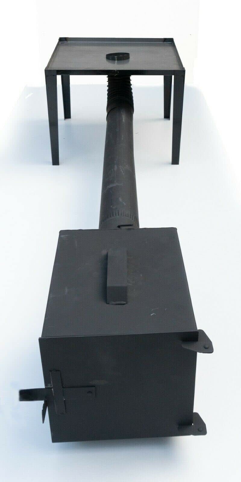 Zestaw wędzarni – zestaw wędzarni ogrodowych – czarny – stal – drewno – 13 kg – 51 x 40 x 25 cm