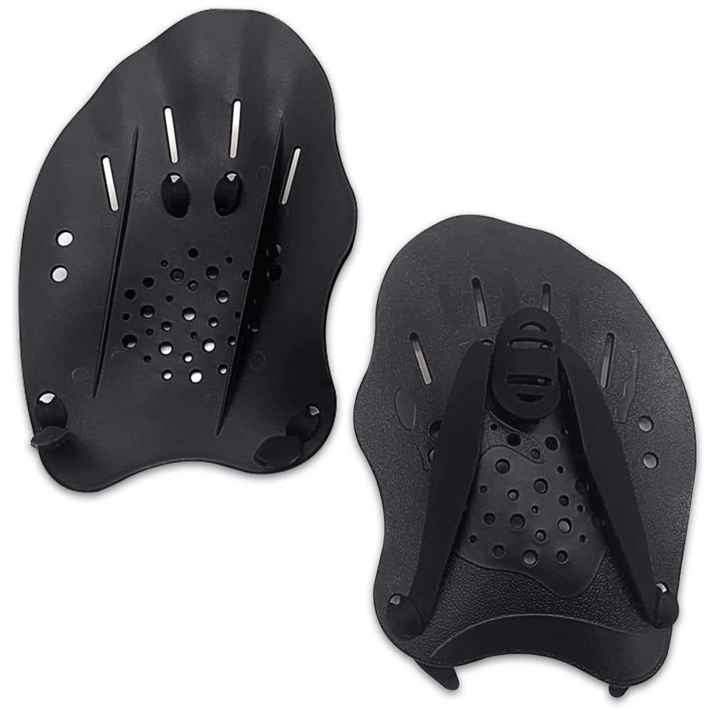 Pagaie da Nuoto, 1 Paio di Hand Paddle con Cinghie Regolabili Paddle per L'allenamento del Nuoto Leggere e Veloci Esercizi Accessori per Adulti Bambini