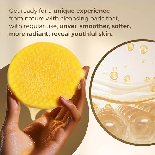 LTEPSKA Turmeric Kojic Acid Cleansing Pads, 55 Pcs Kojic Acid and Turmeric Cleansing Pads, Exfoliating Dark Spot Remover for Face with Vitamin C, For Brightening