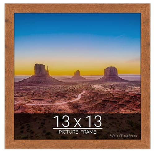 wallsthatspeak 13x13 Light Walnut Rustic Pine Picture Frame for Puzzles