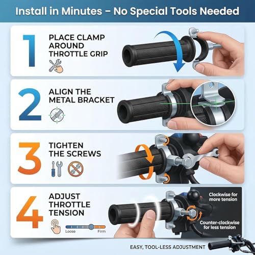 Image of Accelerator Controller - Universal Throttle Gripper Lock Assist for Motorcycles /Bikes- Relieves Wrist Stress on Long Rides