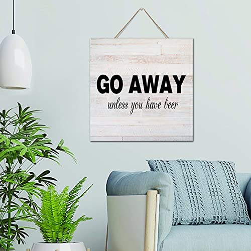Plaque murale rustique en bois Go Away pour embellir votre entrée et accueillir avec humour