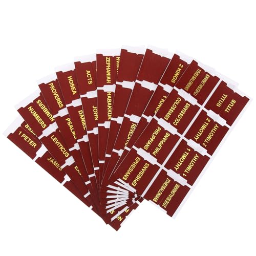 Pestañas de índice para Biblia de cuero café, juego portátil de 1 set para lectura