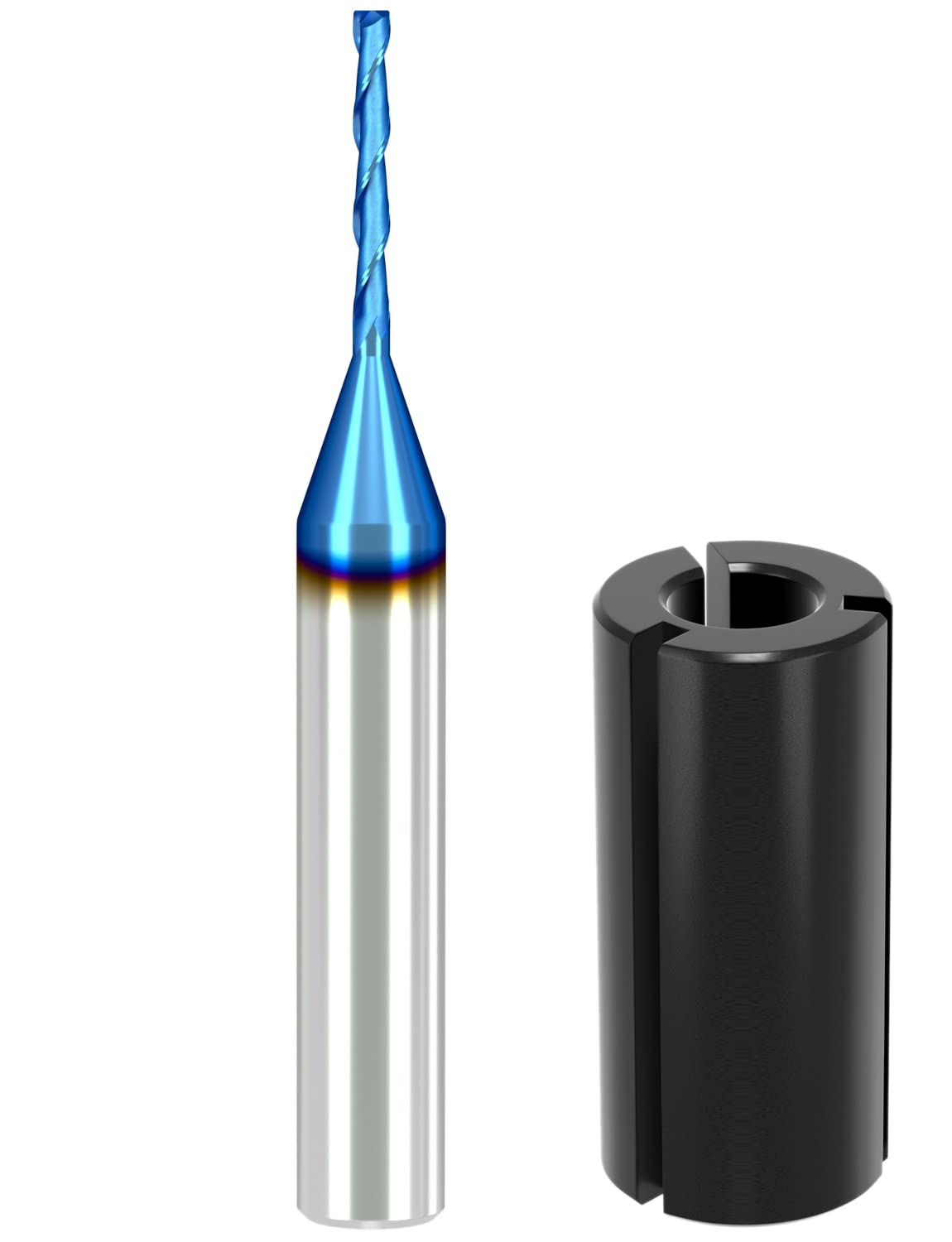 1/16" Down Cut Spiral Router Bit - 1/4" Shank, Nano Blue Coating, 2 Flute For CNC & Plunge Routers