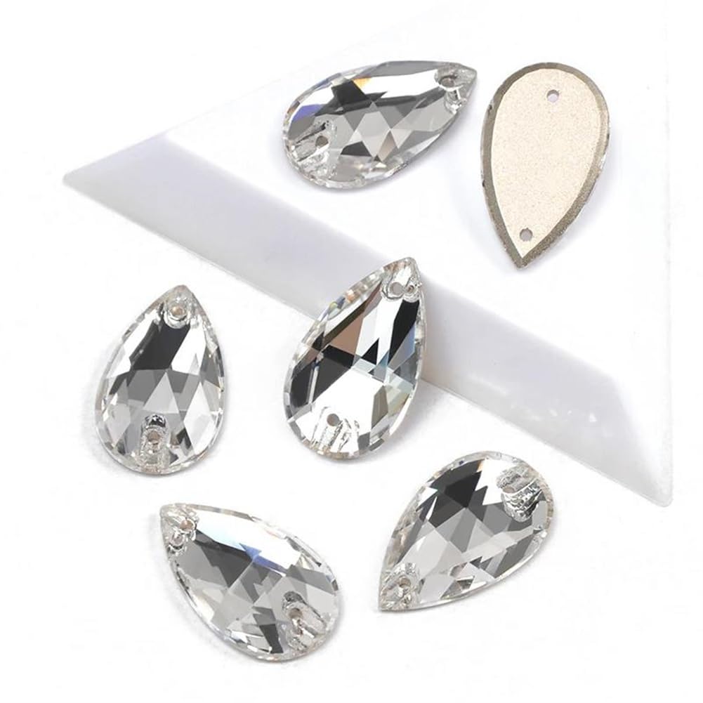 Strass transparents en goutte à coudre 11x18mm pour décoration de mariage lot de 72 pièces
