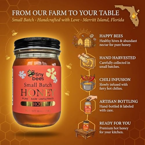 Tiny Bees Miel Cruda Picante 16 oz miniatura 2
