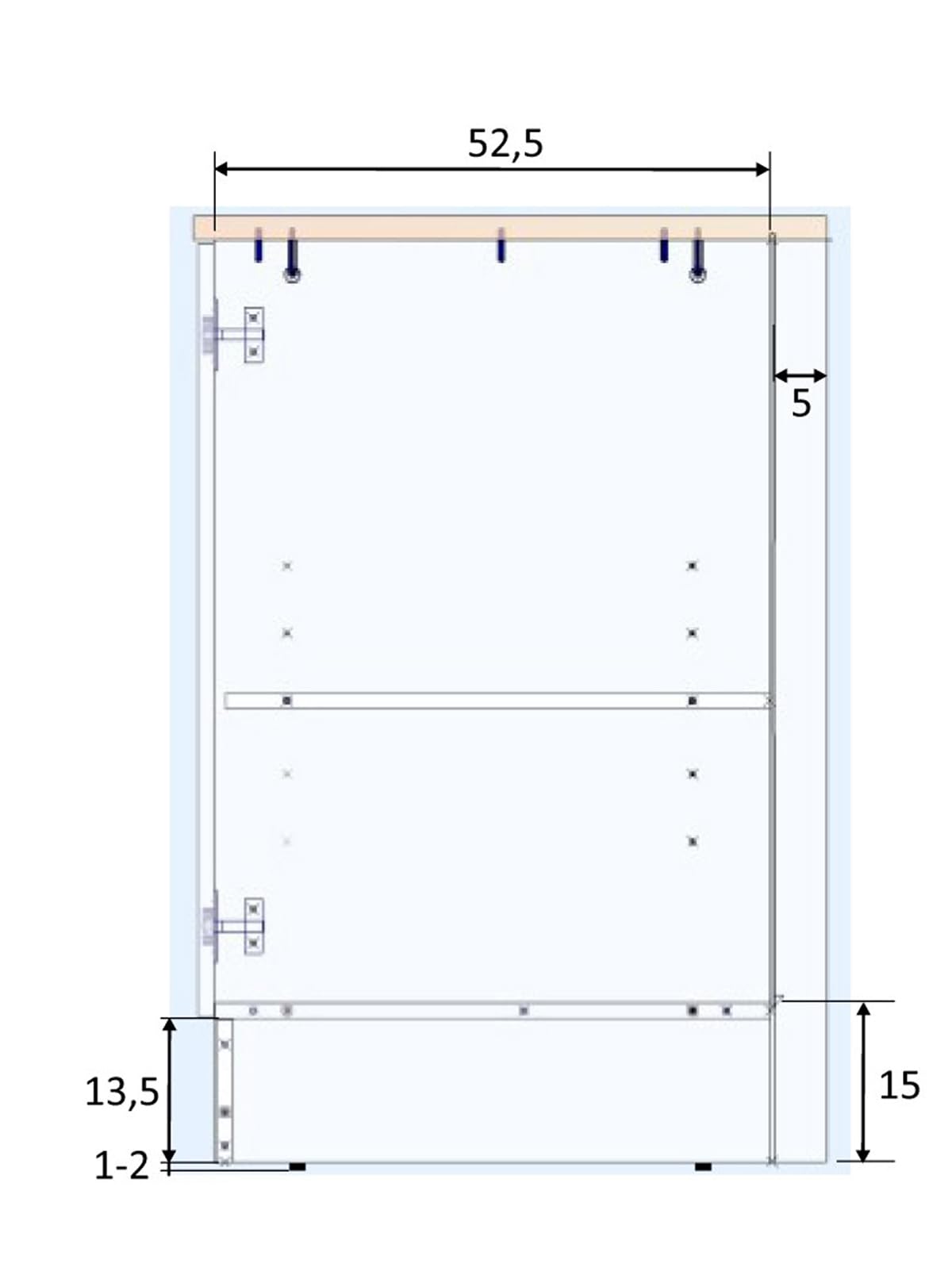PEGANE - Meuble Bas de Cuisine avec Plan de Travail, 1 Porte Coloris Blanc Brillant/Chêne Canadien - Hauteur 90 x Longueur 60 x Profondeur 60 cm