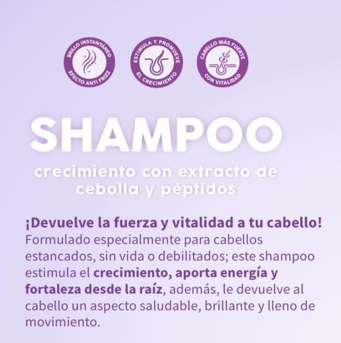 Minishampoo y Miniacondicionador - Cebolla 100% natural | Combate caida del cabello y promueve su crecimiento. 100Ml Viajeros
