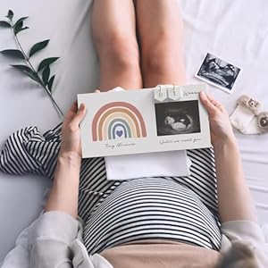 Rainbow Baby Sonogram Picture Frame Countdown Weeks, Pregnancy Announcement Ideas, 4"x3" Ultrasound Photo, Gender Reveal Baby-Shower Gift for New Mom Dad Expecting Parents Grandparents to Be Keepsake Rainbow Baby Sonogram Picture Frame Countdown Weeks Pregnancy Announcement Ideas 4×3 Ultrasound Photo Gender Reveal Baby Shower Gift for New Mom Dad Expecting Parents Grandparents to Be Keepsake