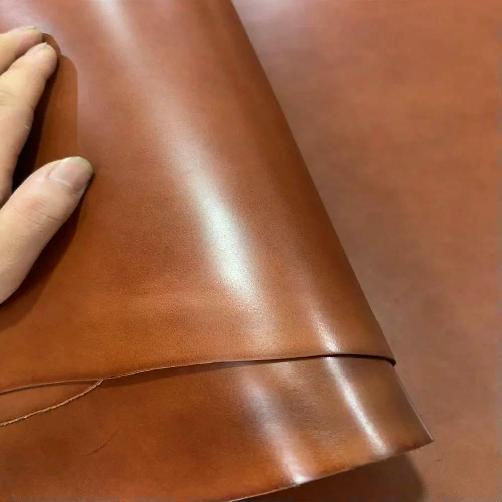 FZRKQBMYELA Cowhide Leather Sheets, Veg Tanned Brown Multiple Sizes 1.0mm 2. Thickness(Thick 1mm,30x60cm)