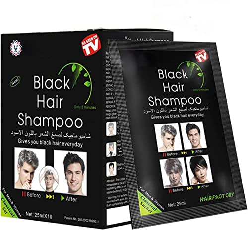 Tinte instantáneo para el cabello para hombres y mujeres, color negro, fácil de usar, dura 30 días, ingredientes naturales