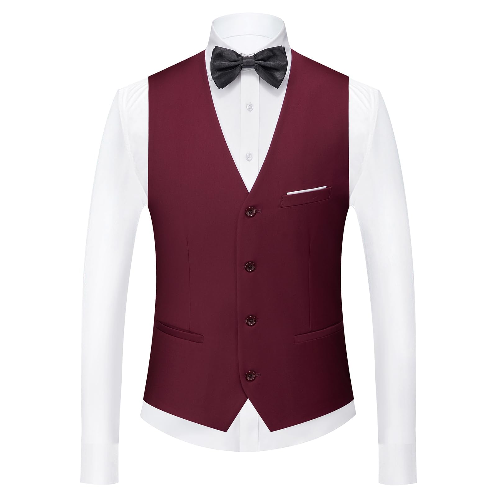 KUDORO Costume Homme 3 Pièces Slim Fit Mariage Business Smoking d'affaires à Un Bouton pour Fête Bal Blazer Veste et Pantalon Gilet