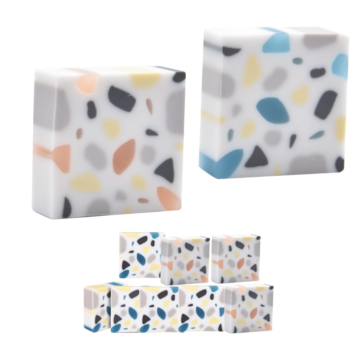 SIPLIV 32 Pack Terrazzo Pattern Erasers Cute Pink Erasers Novelty Eraser Pencil Eraser Rubber for Art Drawing School Office - Image 2