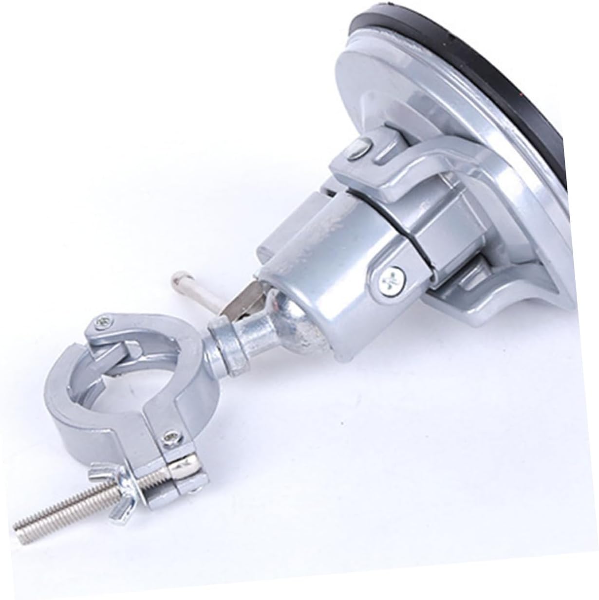 360 Degree Rotation Aluminum Alloy Sucker Universal Drill Heavy Duty | Manually Adjustable Diameter, Multi Angle Fixed Workpiece, Lightweight Silver Finish, Professional and Personal Use