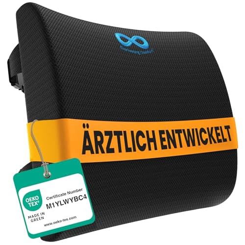 Everlasting Comfort Memory-Foam Kissen ergonomisch – Sitzkissen & Rückenkissen für Bürostuhl & Auto – Orthopädische Unterstützung für Haltung, Wirbelsäule, Steißbein & Lendenbereich