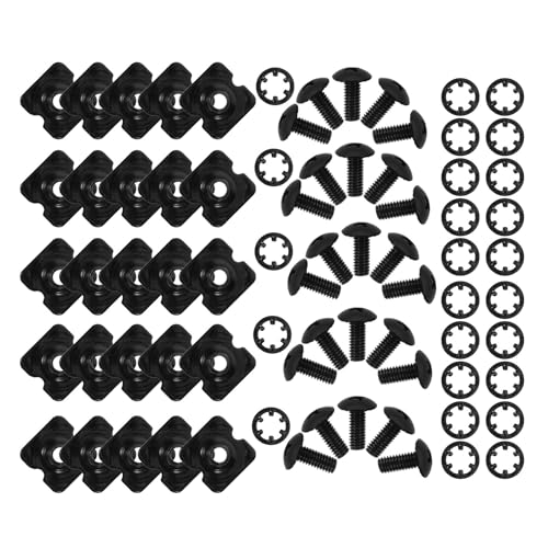 Football Backplate Screws Black Steel Hardware with Gaskets Washers