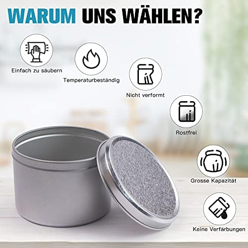 Candle Tins with Lids- 24pc 8oz Candle Containers Candle Jars Metal Storage Box for Candle Making Kit DIY Arts Crafts Storage with Lables (Silver)