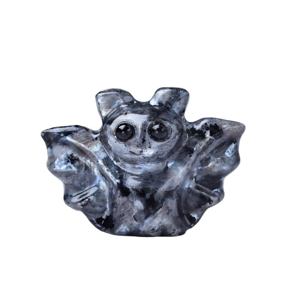 HUFFA Handcrafted Crystal Carved Bat - Unique Decorative Piece for Home and Office(Black tourmaline)