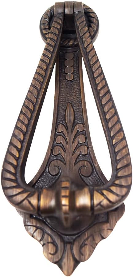 Solid Brass Twist Door Knocker - Antique Brass
