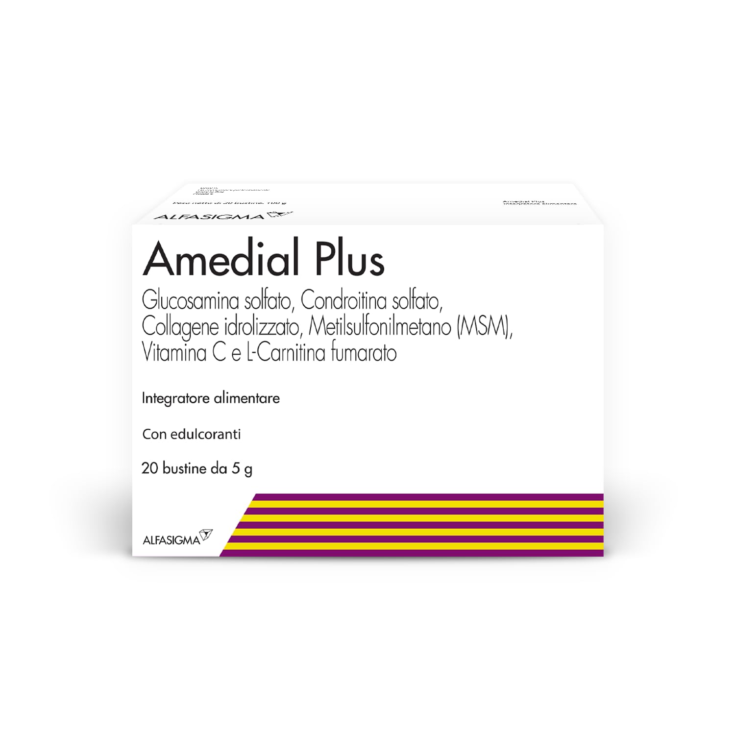 Amedial Plus, Integratore Alimentare per il Benessere delle Ossa e delle Cartilagini, 20 Bustine da 5mg da Sciogliere in Acqua