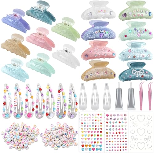 Kathfly 8 Sets DIY Hair Claw Clips Sets Acrylic Hair