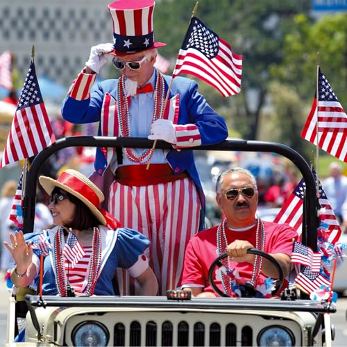 300PCS 4th of July Accessories Patriotic Bead Necklaces, 33inch Red Blue Silver Necklaces Bulk, 4th of July Decorations for Parade Party Favors Veterans Day - Image 6