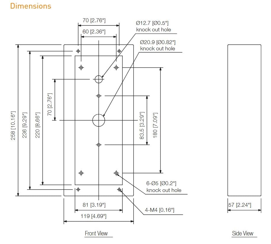 TOA Electronics YC-841 Outdoor Surface-Mount Back-Box; for N-8033MS Flush-Mount Master Station; Durable Steel Construction; Wall Installation; Includes Mounting Screws