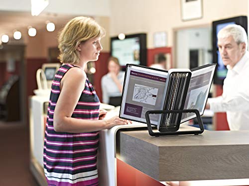 Djois, 744117 - Veo Tarifold Tisch-Präsentationssystem, A4, 10 PVC-Taschen, Schwarz, 1 Stück, Einfache Montage, Elegantes Design, Büro, Hotels, Geschäfte, Organisierte Dokumente