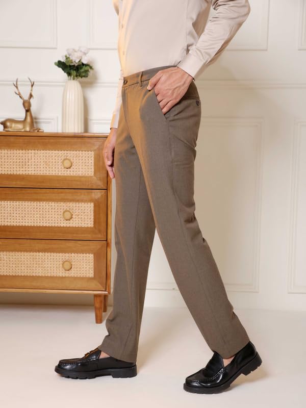 Image of SUBTRACT Slim-Fit Stretchable Lycra Formal Pants for Men with Flexible Waistband | Stylish Men's Wear Trousers for Office or Party |Dress Trouser Pant
