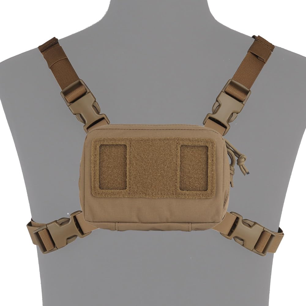 FoldPanel Chest Vest Pouch Set, Chest Rig Phone Mount as Plate Carrier Accessory with Protective Pouch Cover, Outdoor Hiking Fishing Cycling Tactical Vest Wearable Phone Carrier for 4.7-6.7