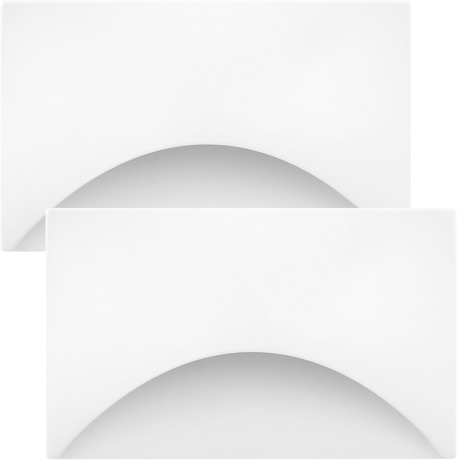 Maxxima Horizontal Curved LED Step Light, Indoor/Outdoor Stair Light, 5 CCT Color Selectable 2700K, 3000K, 3500K, 4000K, 5000K, 85 Lumens, White, Rated for Outdoor & Damp Locations, 2-Pack