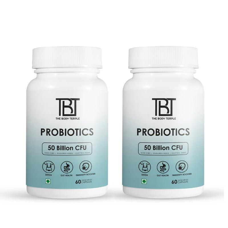 The Body Temple Probiotics 50 Billion CFU - Advanced Gut Health & Immune Support | High-Potency Probiotic Supplement for Digestive Wellness 60 Capsules (Pack of 2) (B0DG412S8M) Amazon Price History, Amazon Price Tracker